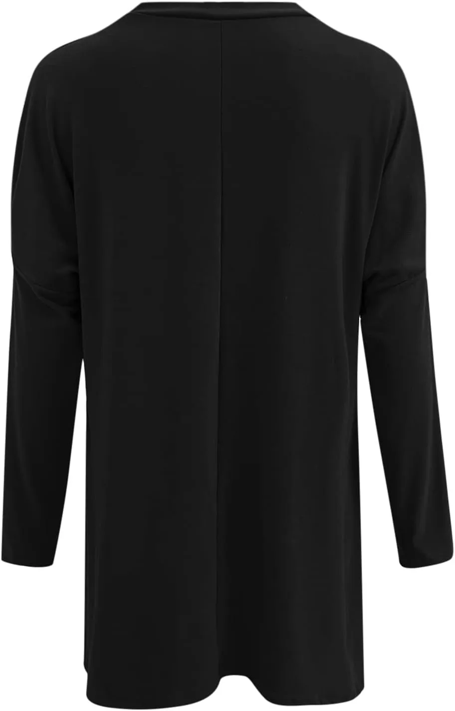 Plus Size T Shirts for Women Long Sleeve Round Neck Loose Fit Long T-Shirts with Two Side Pockets Spring Summer Tops