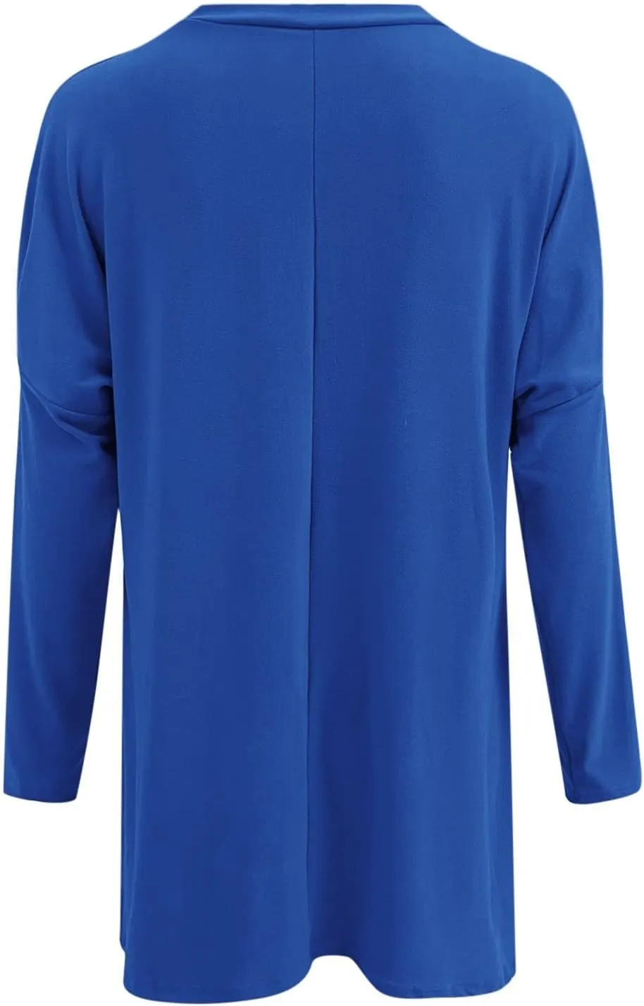 Plus Size T Shirts for Women Long Sleeve Round Neck Loose Fit Long T-Shirts with Two Side Pockets Spring Summer Tops