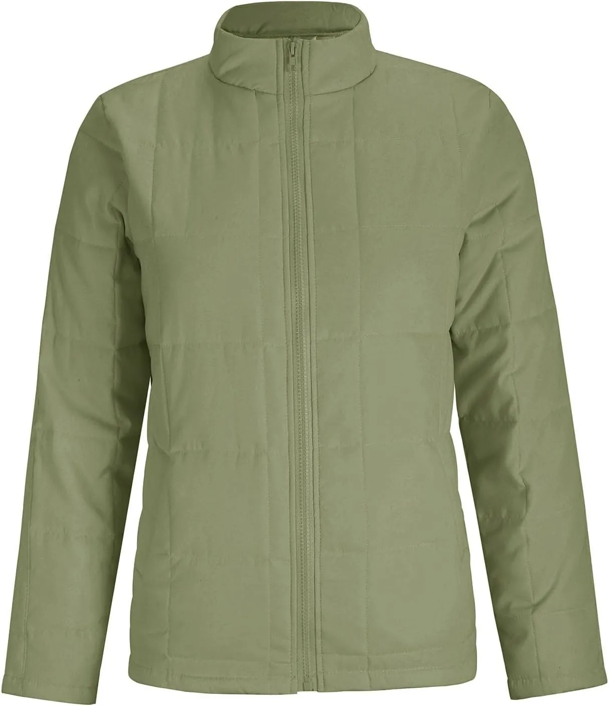 Quilted Jackets for Women Long Sleeve Zip Up Jacket Coat Loose Fit Puffer Jackets Winter Warm Outwear with Pockets