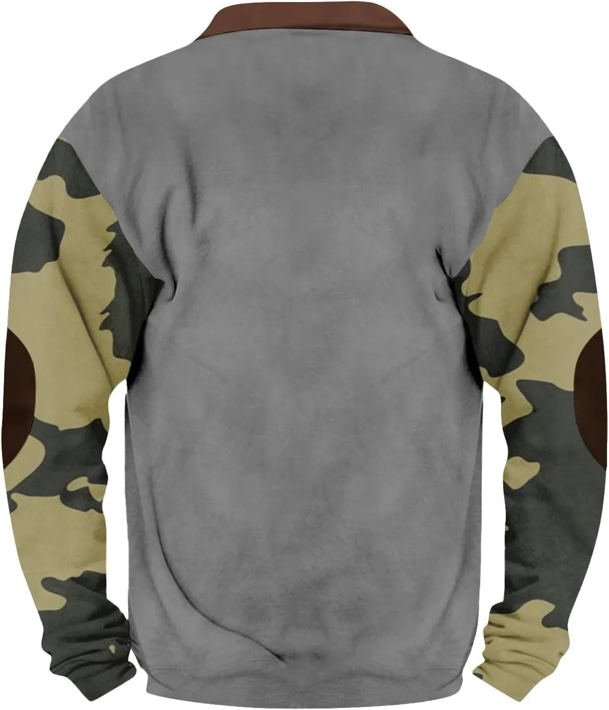 QWENTMTNTY Camo Sweatshirt for Men Crewneck Camouflage Western Light Weight Big and Tall Zip Cool Vintage Pullover Shirts