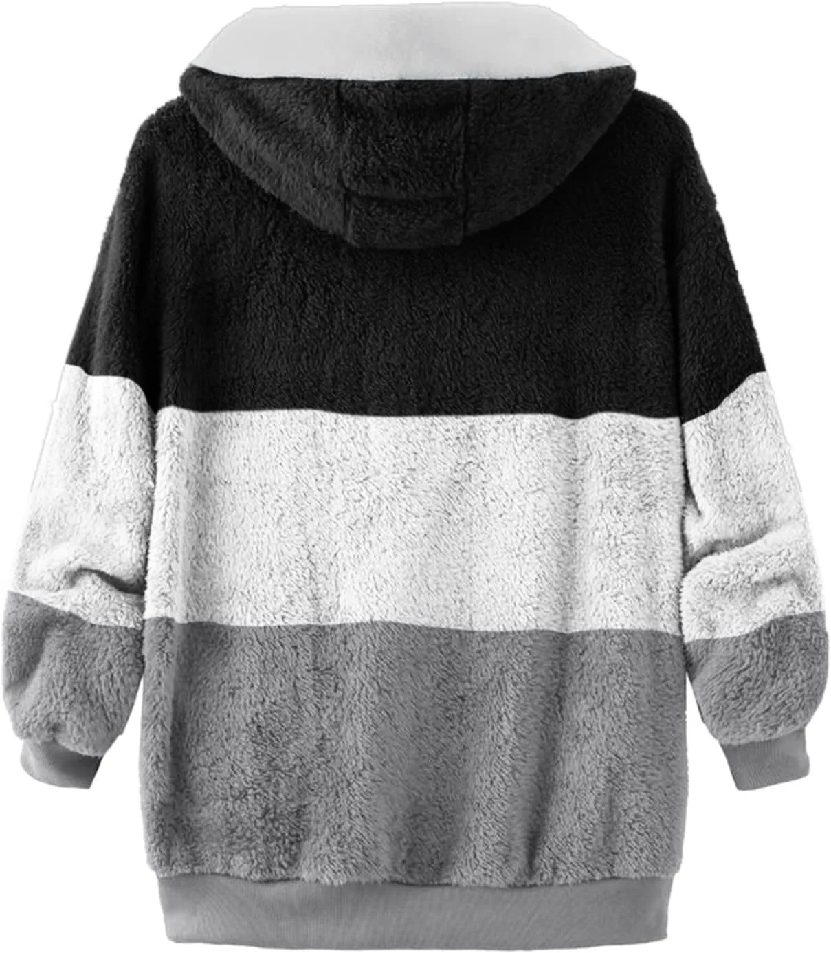 QWENTMTNTY Womens Fuzzy Teddy Coat House Thermal Coats Lightweight Sherpa Lined Sweater Coats Winter Coats with Fur Hood