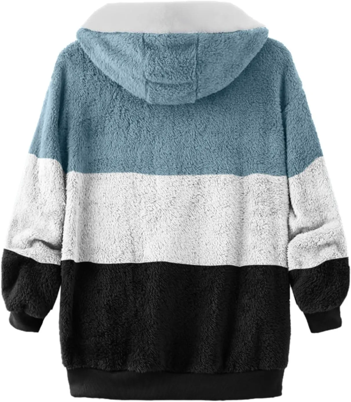QWENTMTNTY Womens Fuzzy Teddy Coat House Thermal Coats Lightweight Sherpa Lined Sweater Coats Winter Coats with Fur Hood