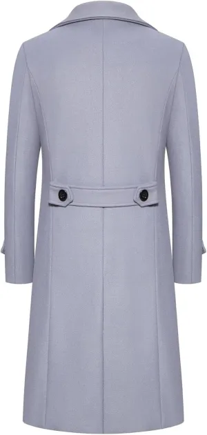 RTRDE Mens Trench Coat Notched Lapel Long Length Jacket Double Breasted Fall Winter Overcoat Casual Peacoat, M-3XL
