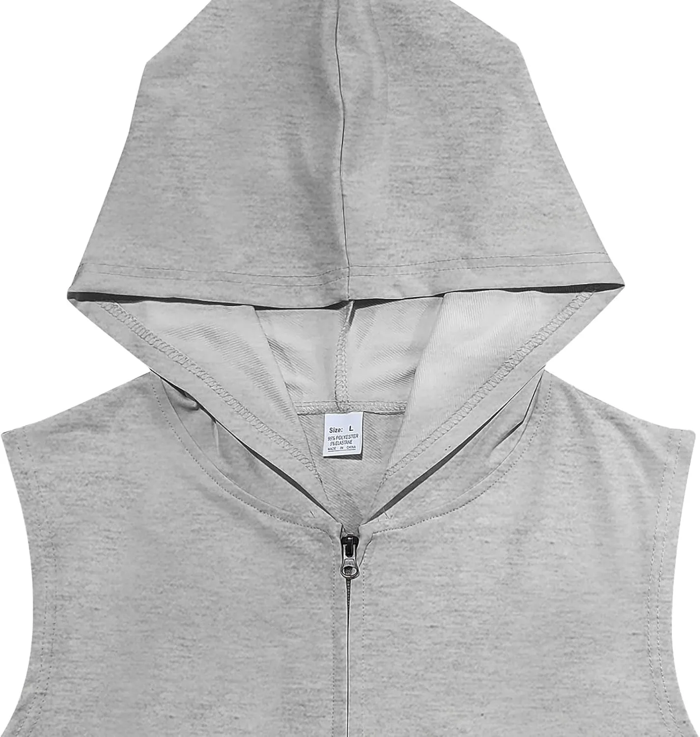 Sleeveless Hoodies for Men Full Zip Sleeveless Tank Topswith Pocket Slim Fit Full Zip Hooded Muscle Fitness Gym Shirt