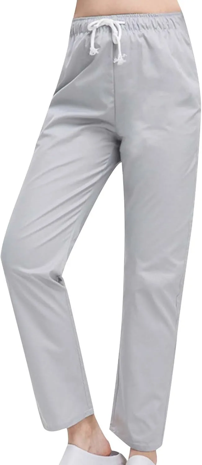 Straight Leg Pants for Women Drawstring Casual Lounge Soft Trousers Stretch Breathable Joggings with Drawstring
