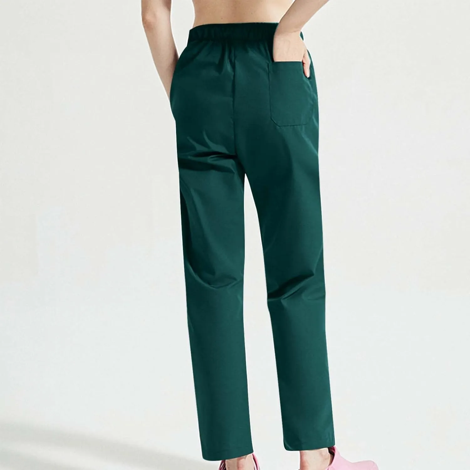 Straight Leg Pants for Women Drawstring Casual Lounge Soft Trousers Stretch Breathable Joggings with Drawstring