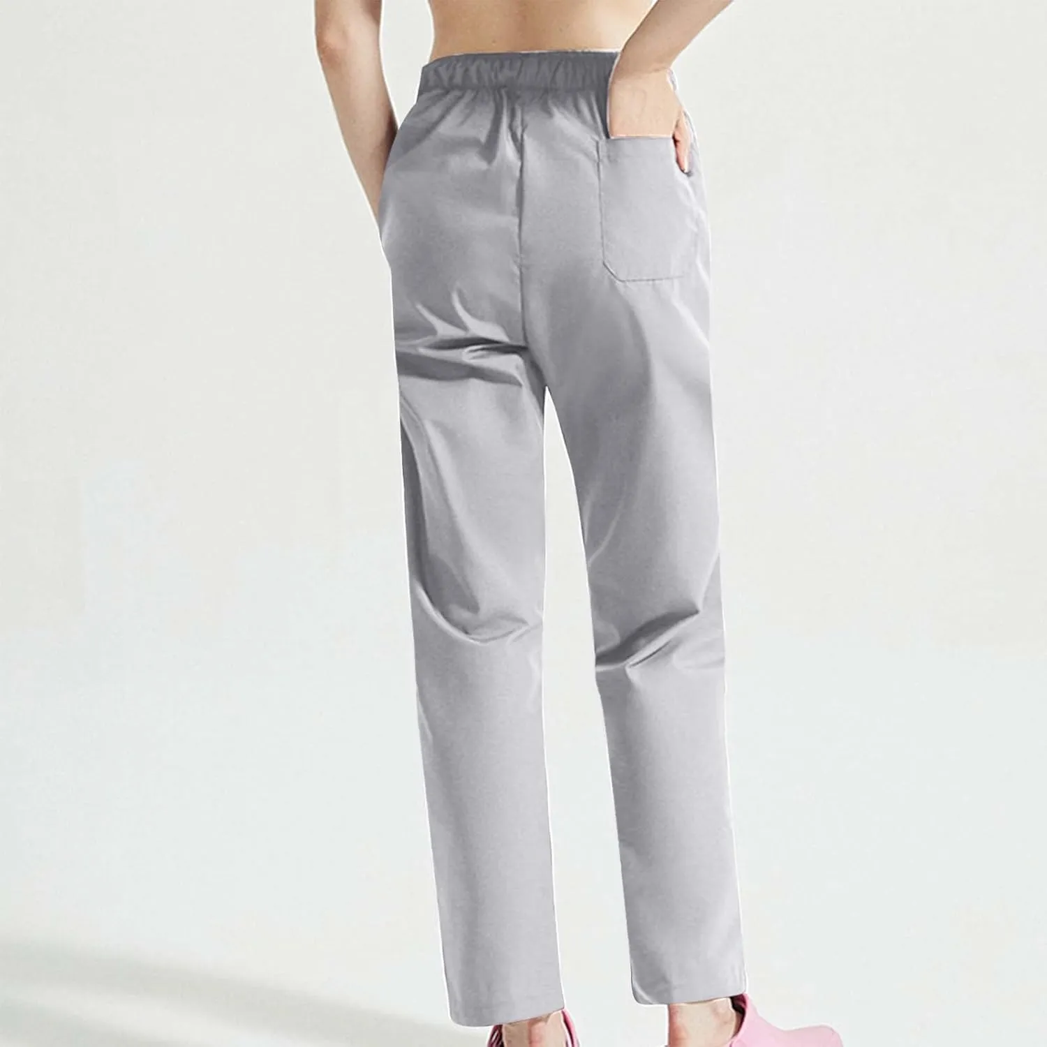 Straight Leg Pants for Women Drawstring Casual Lounge Soft Trousers Stretch Breathable Joggings with Drawstring