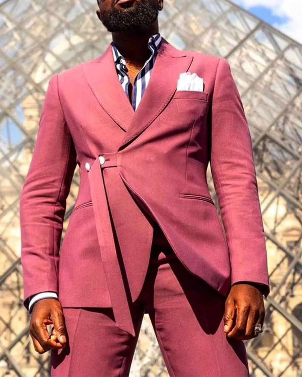 Suits Men's 2 Piece Mens Suits Slim Fit Suits Blazer Fashion Casual Groom Wedding Guest Jacket & Pants