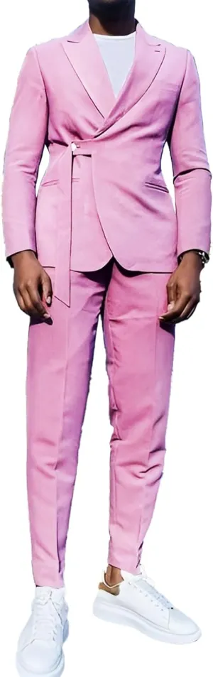 Suits Men's 2 Piece Mens Suits Slim Fit Suits Blazer Fashion Casual Groom Wedding Guest Jacket & Pants