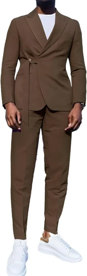 Suits Men's 2 Piece Mens Suits Slim Fit Suits Blazer Fashion Casual Groom Wedding Guest Jacket & Pants