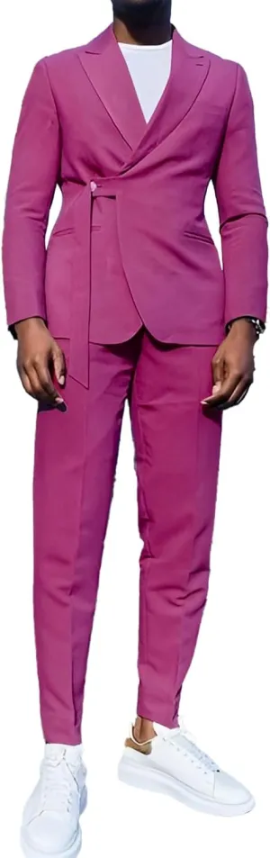 Suits Men's 2 Piece Mens Suits Slim Fit Suits Blazer Fashion Casual Groom Wedding Guest Jacket & Pants