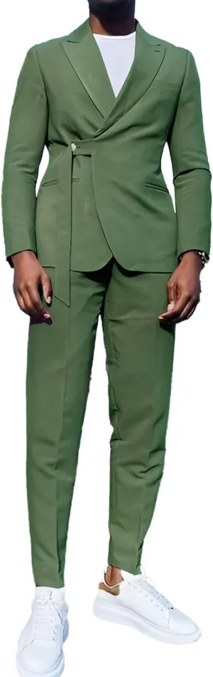 Suits Men's 2 Piece Mens Suits Slim Fit Suits Blazer Fashion Casual Groom Wedding Guest Jacket & Pants