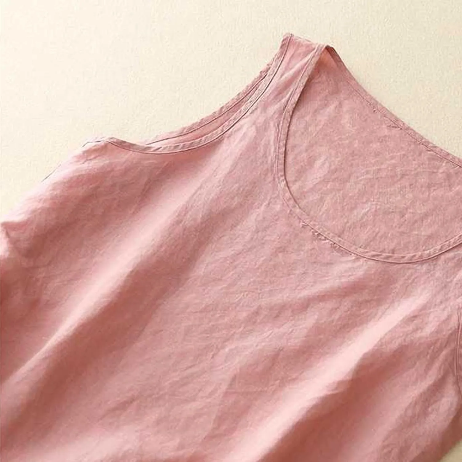 Summer Cotton Linen Tank Tops Women Sleeveless Square Neck Tees Shirts Elegant Solid Color Lightweight Comfy Blouses