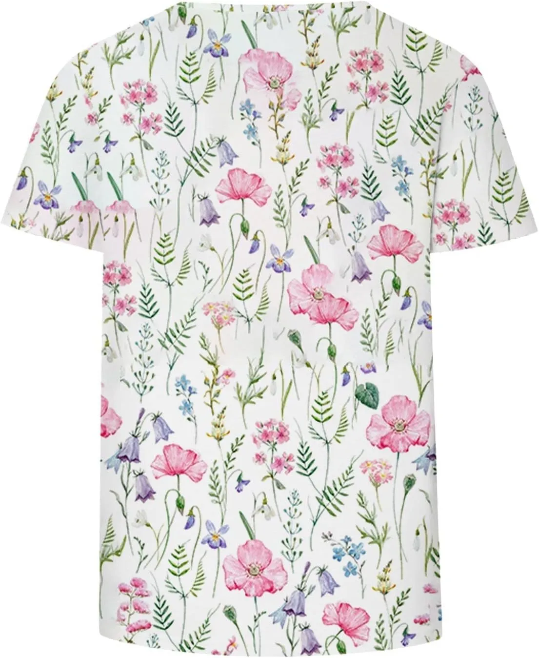 Summer Tops,Women's Round Neck Fashion Casual Top Short Sleeve Printed Loose Pullover