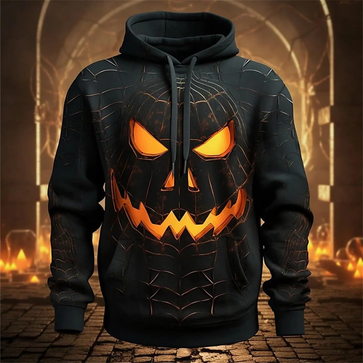 Sweaters For Men Pumpkin Print Hooded Sweatshirt Womens Hoodies Weighted Hoodie Gray Hoodies For Thick Hoodie Gray