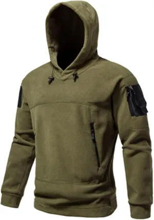 Tactical Hoodie for Men Warm Fleece Hoodie Outdoor Military Sweatshirts Long Sleeve Casual Pullover Shirt with Pocket
