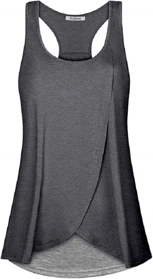 TANGNADE Women's Nursing Tank Tops Maternity Cami with Shelf Bra Breastfeeding Clothes Loose Fit Lounge Blouse