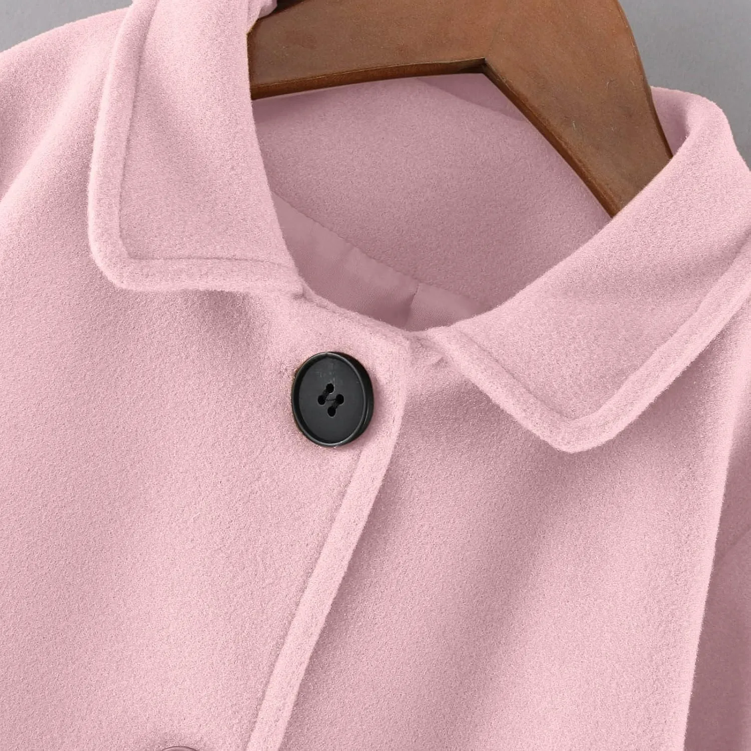 Toddler Girls Trench Coat Baby Girl Woolen Coat Girl Button Dress Coat Peacoat Winter Fall Outerwear