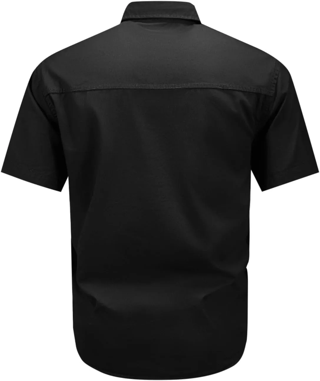 Uillui Men's Big and Tall Work Shirts Short Sleeve Tactical Shirts Loose Fit Button Breathable Outdoor Hiking Fishing Shirts