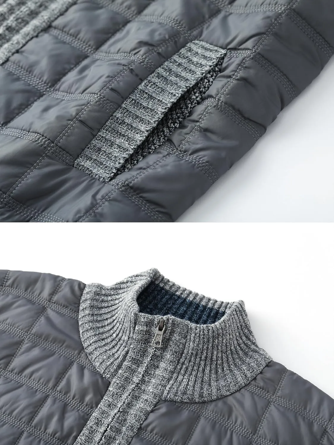 VtuAOL Men's Cardigan Sweaters Casual Full Zip Sweaters Knitted Cardigan with Pockets