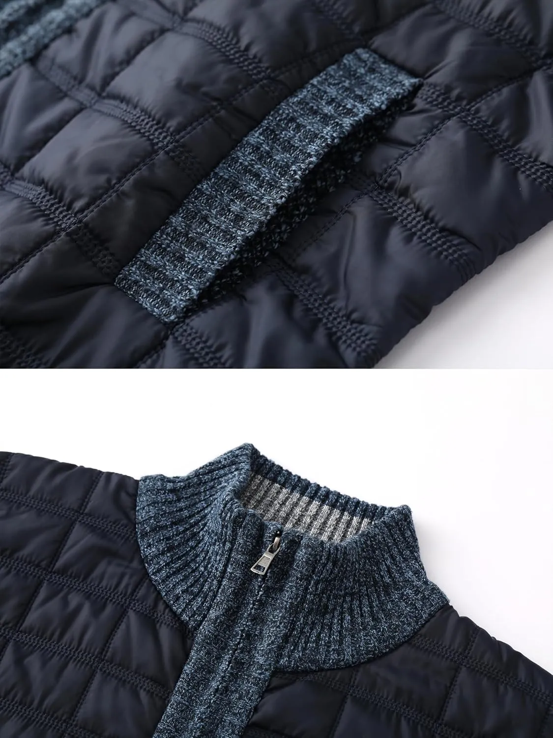 VtuAOL Men's Cardigan Sweaters Casual Full Zip Sweaters Knitted Cardigan with Pockets