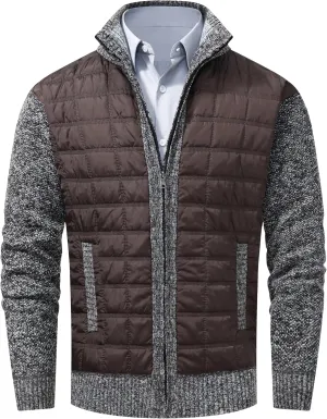 VtuAOL Men's Cardigan Sweaters Casual Full Zip Sweaters Knitted Cardigan with Pockets