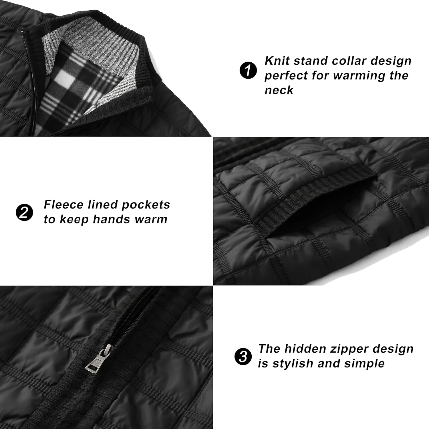 VtuAOL Men's Cardigan Sweaters Casual Full Zip Sweaters Knitted Cardigan with Pockets