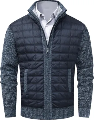 VtuAOL Men's Cardigan Sweaters Casual Full Zip Sweaters Knitted Cardigan with Pockets