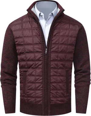 VtuAOL Men's Cardigan Sweaters Casual Full Zip Sweaters Knitted Cardigan with Pockets