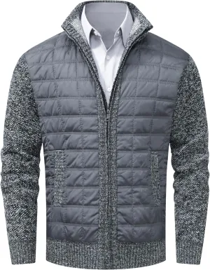 VtuAOL Men's Cardigan Sweaters Casual Full Zip Sweaters Knitted Cardigan with Pockets