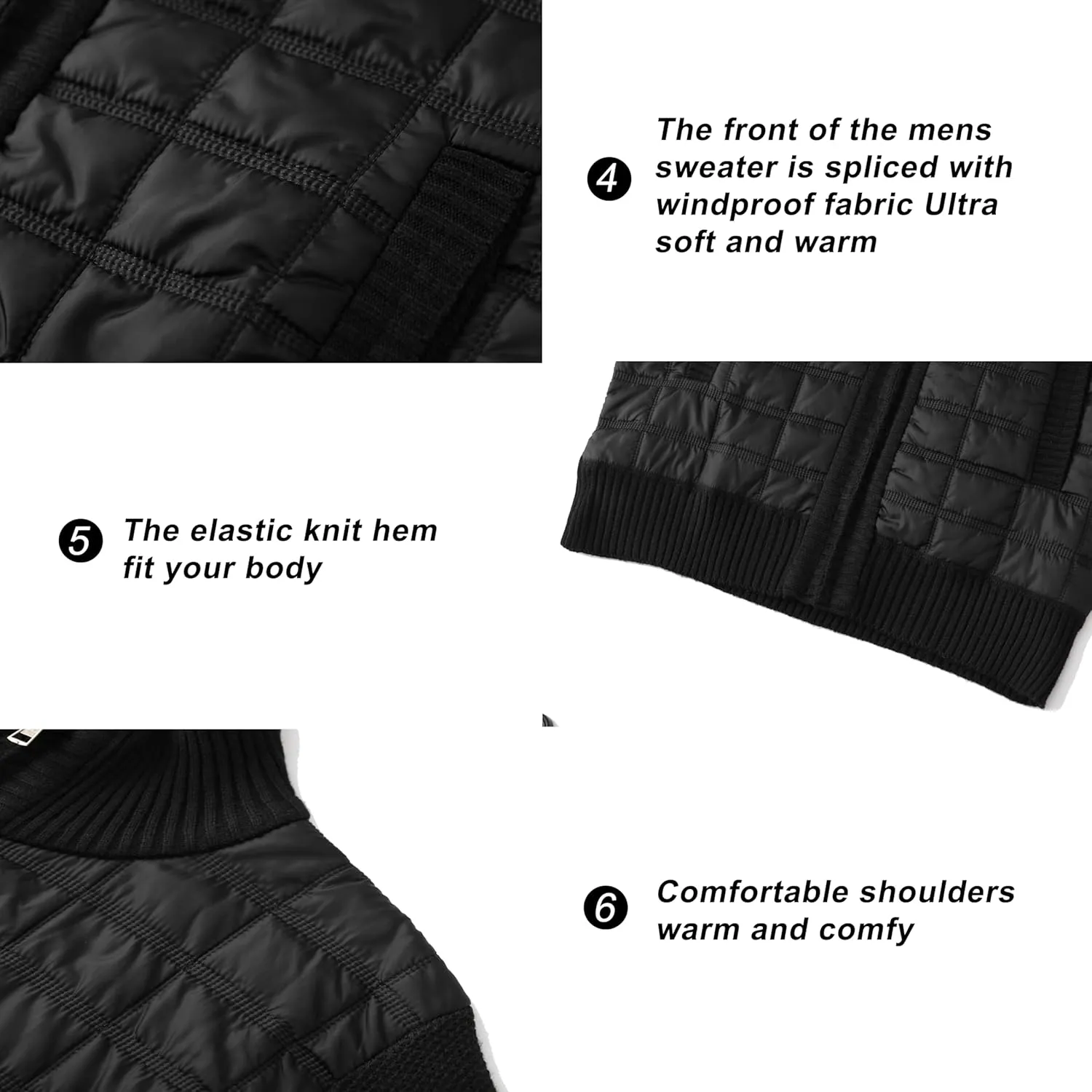 VtuAOL Men's Cardigan Sweaters Casual Full Zip Sweaters Knitted Cardigan with Pockets