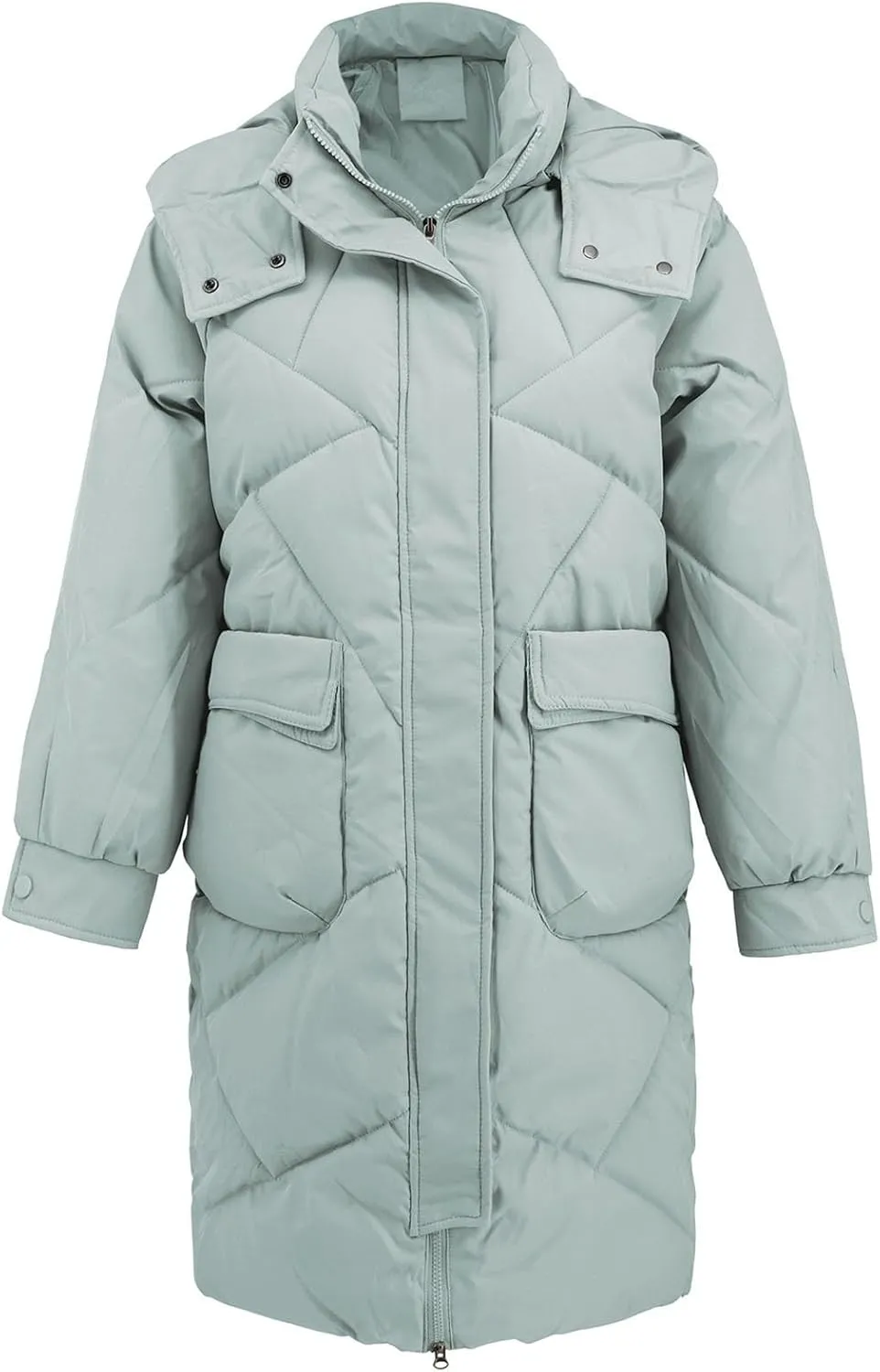 Winter Coats for Women 2024 Hooded Quilted Puffer Jackets Casual Warm Padded Coat Trendy Down Outerwear with Pockets