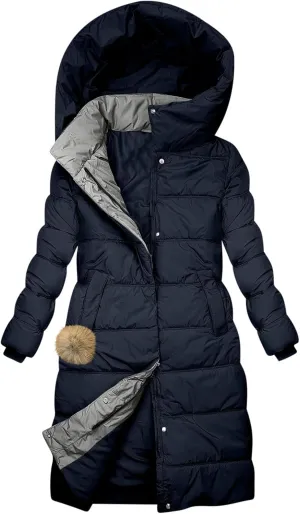 Winter Coats for Women Long Puffer Jackets Thicken Parka Warm Quilted Jacket Padded Coat Outwear with Removable Hood