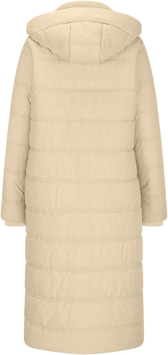 Winter Coats for Women Long Puffer Jackets Thicken Parka Warm Quilted Jacket Padded Coat Outwear with Removable Hood