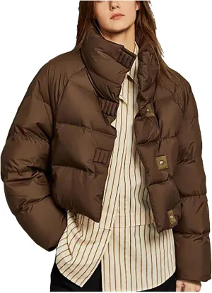 Winter Coats for Women Trendy 2024 Long Sleeve Puffer Jacket with Pockets Baggy Short Down Coats Zipper Jackets