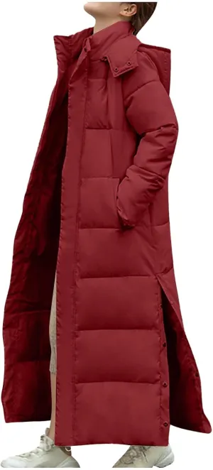 Winter Coats for Women Winter Thicken Warm Parka Coats Windproof Long Thicken Puffer Jacket Coats with Faux Fur Hood