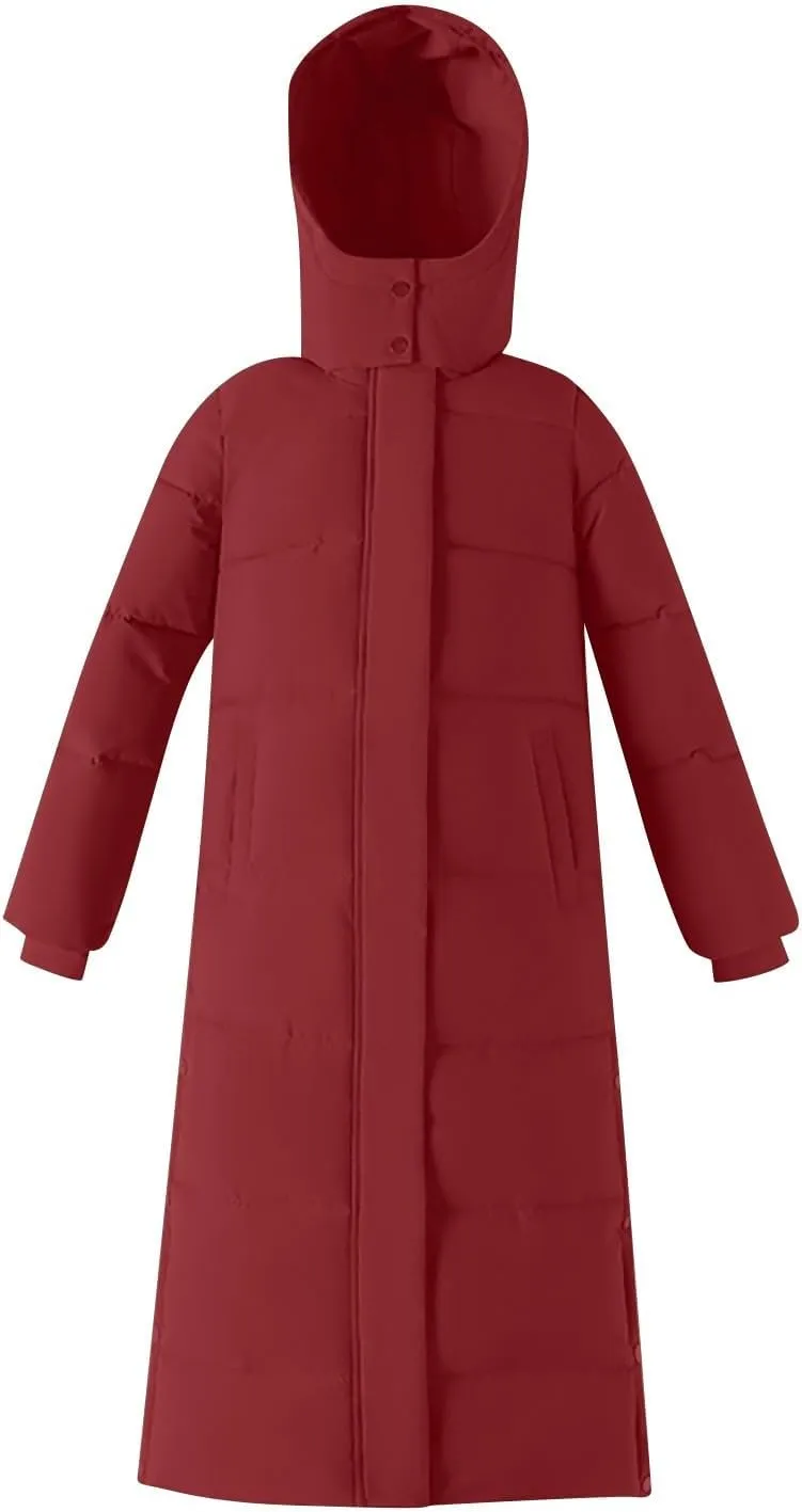 Winter Coats for Women Winter Thicken Warm Parka Coats Windproof Long Thicken Puffer Jacket Coats with Faux Fur Hood