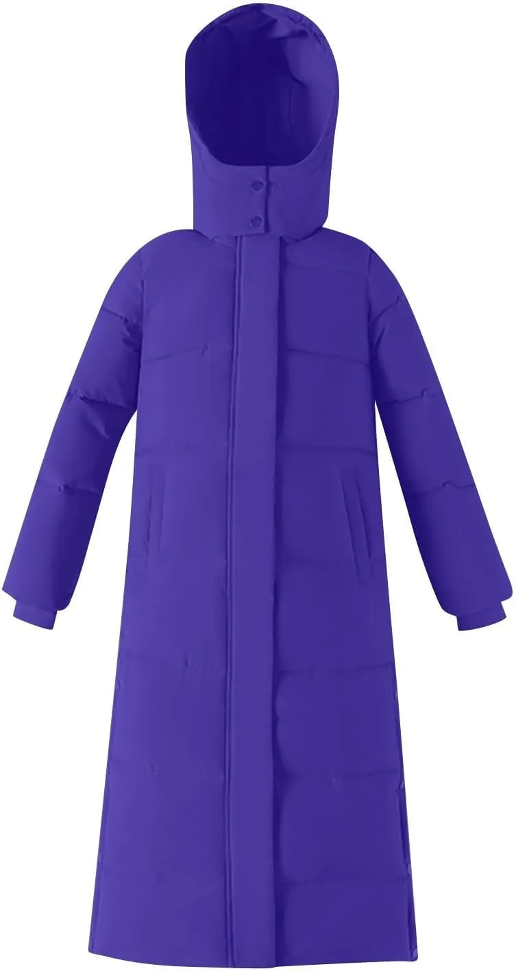 Winter Coats for Women Winter Thicken Warm Parka Coats Windproof Long Thicken Puffer Jacket Coats with Faux Fur Hood