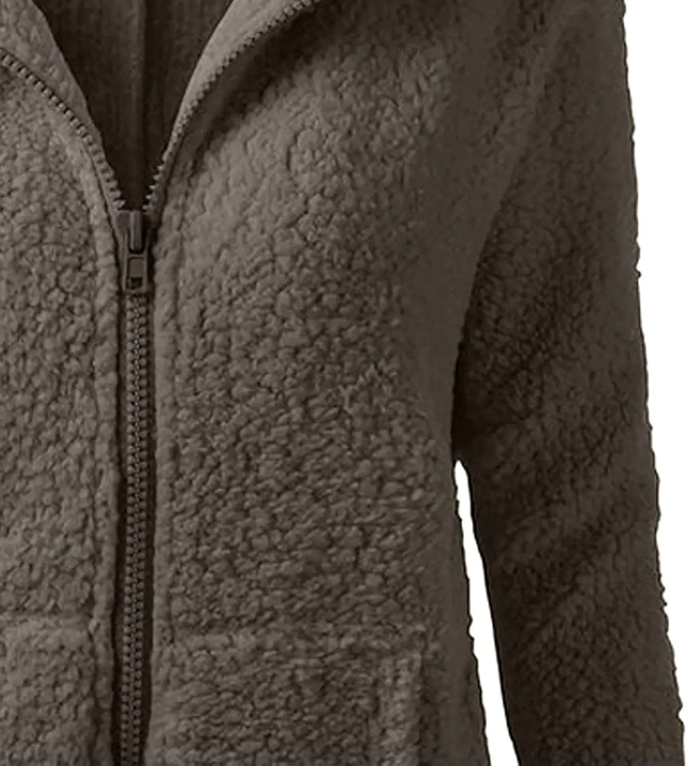 Women Faux Fur Fleece Jacket Casual Zipper Hooded Coat Spring Fall Transitional Fashion Lightweight Sherpa Coat