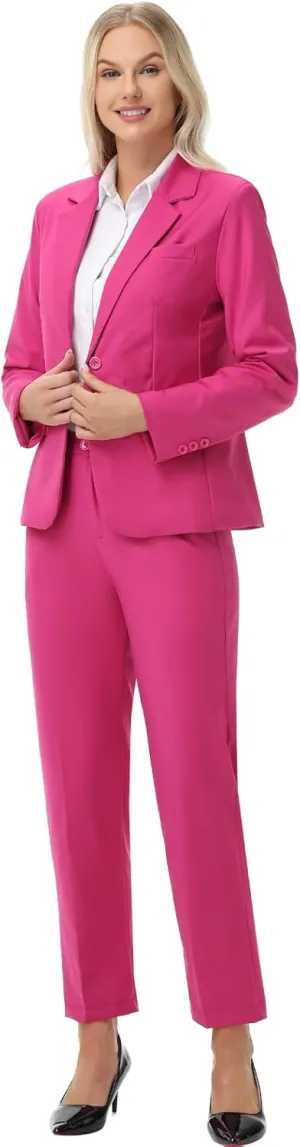 Women Suits 2 Piece Pants Suits for Women Dressy Business Work Professional Slim Fit Suit