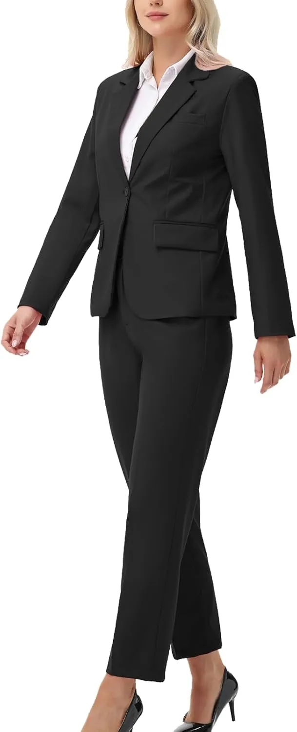 Women Suits 2 Piece Pants Suits for Women Dressy Business Work Professional Slim Fit Suit