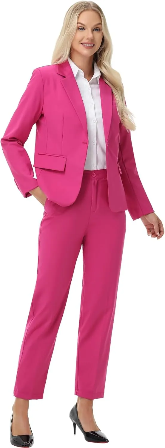 Women Suits 2 Piece Pants Suits for Women Dressy Business Work Professional Slim Fit Suit