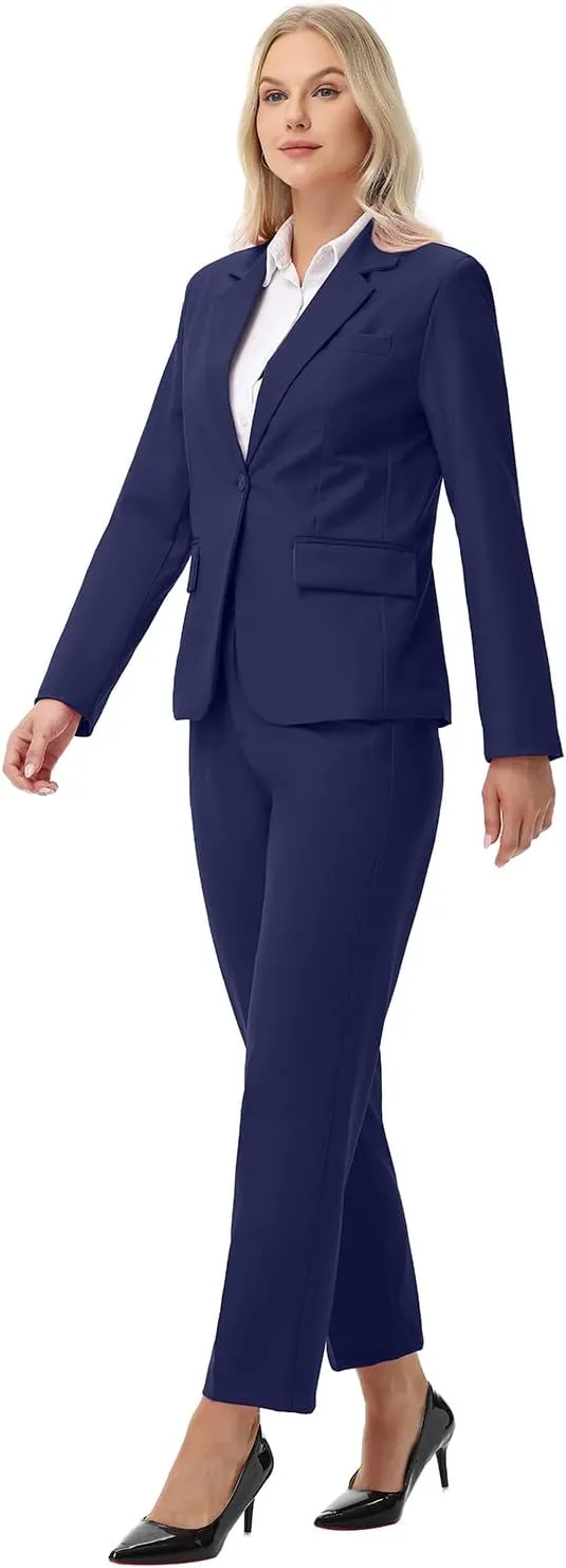 Women Suits 2 Piece Pants Suits for Women Dressy Business Work Professional Slim Fit Suit