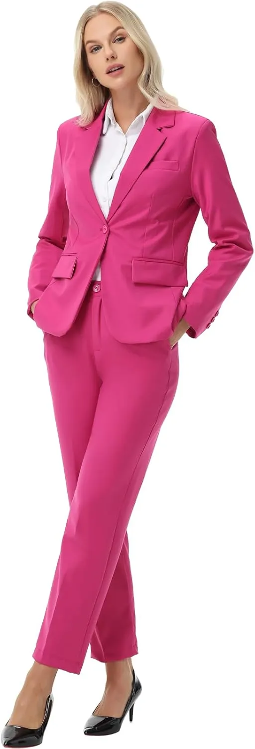 Women Suits 2 Piece Pants Suits for Women Dressy Business Work Professional Slim Fit Suit