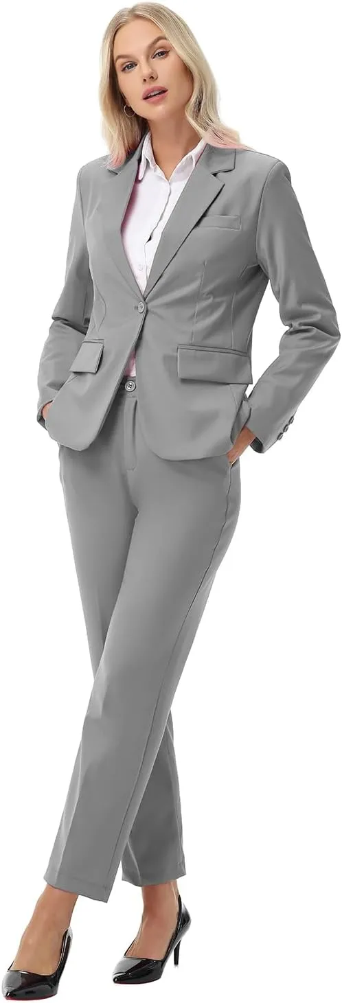 Women Suits 2 Piece Pants Suits for Women Dressy Business Work Professional Slim Fit Suit