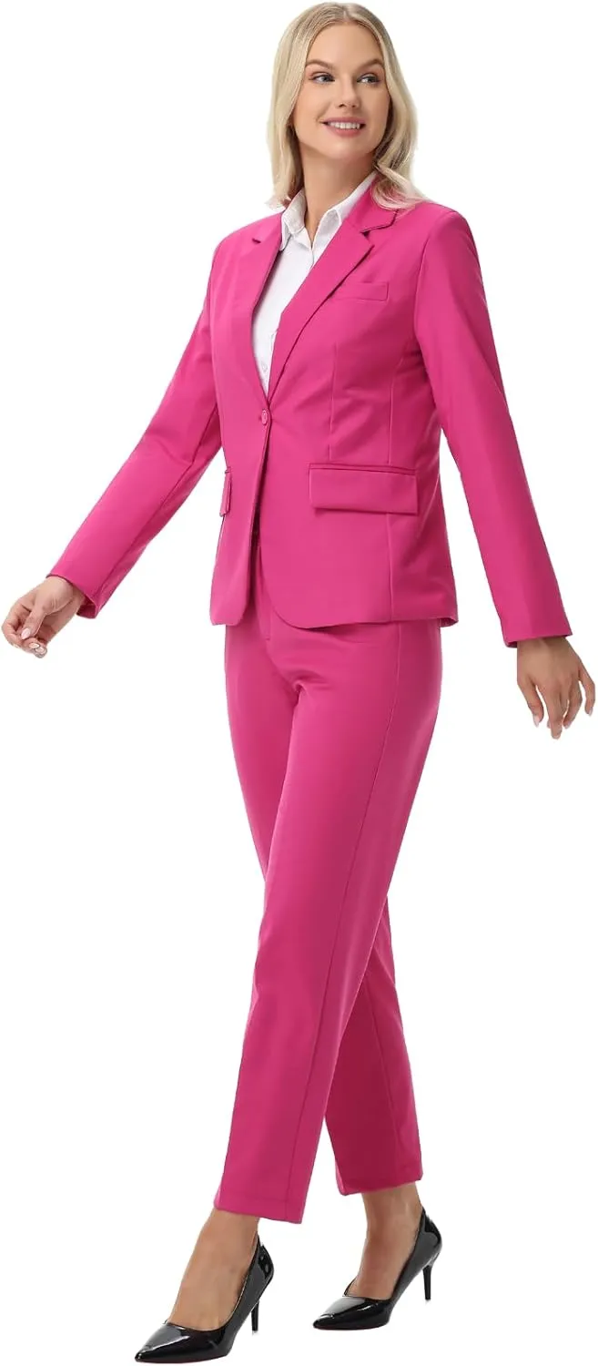 Women Suits 2 Piece Pants Suits for Women Dressy Business Work Professional Slim Fit Suit