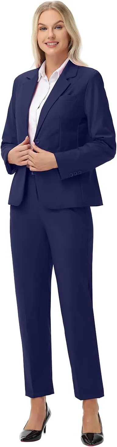 Women Suits 2 Piece Pants Suits for Women Dressy Business Work Professional Slim Fit Suit