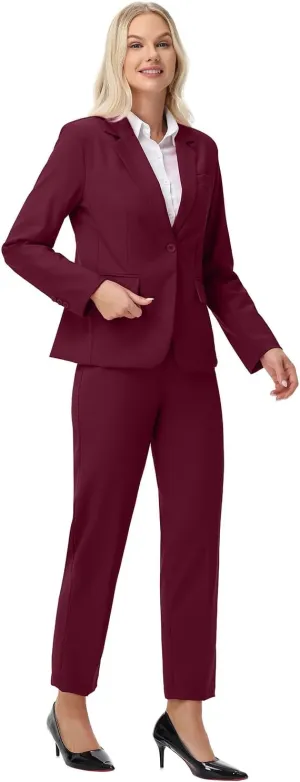 Women Suits 2 Piece Pants Suits for Women Dressy Business Work Professional Slim Fit Suit