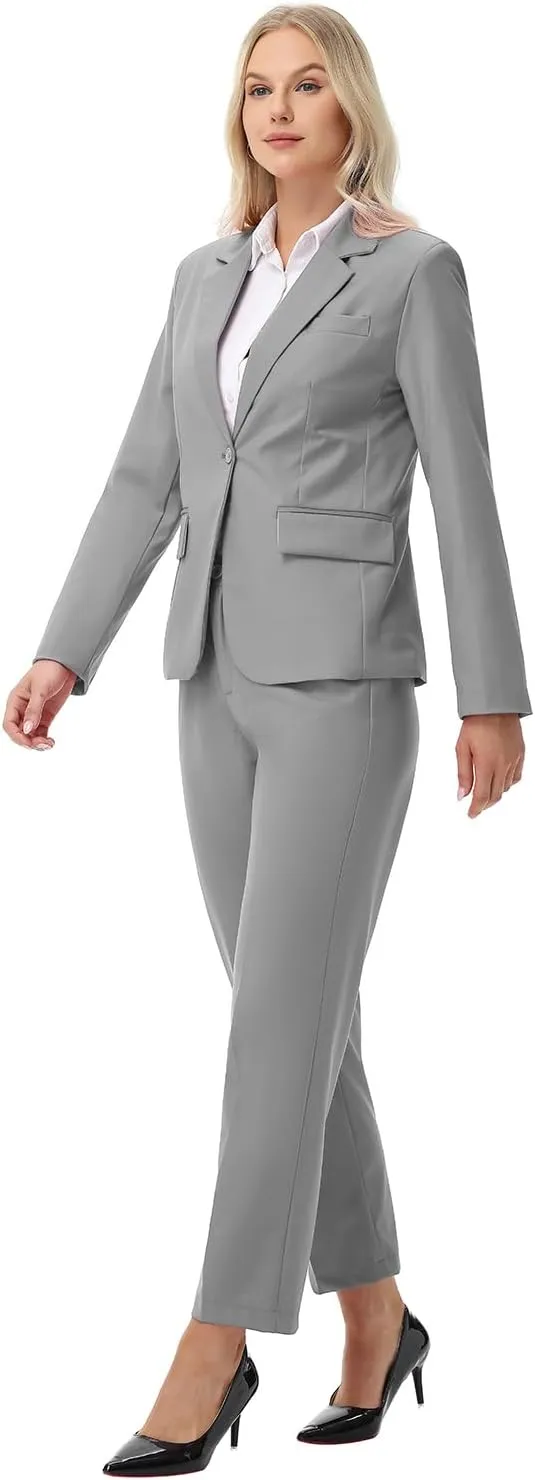 Women Suits 2 Piece Pants Suits for Women Dressy Business Work Professional Slim Fit Suit