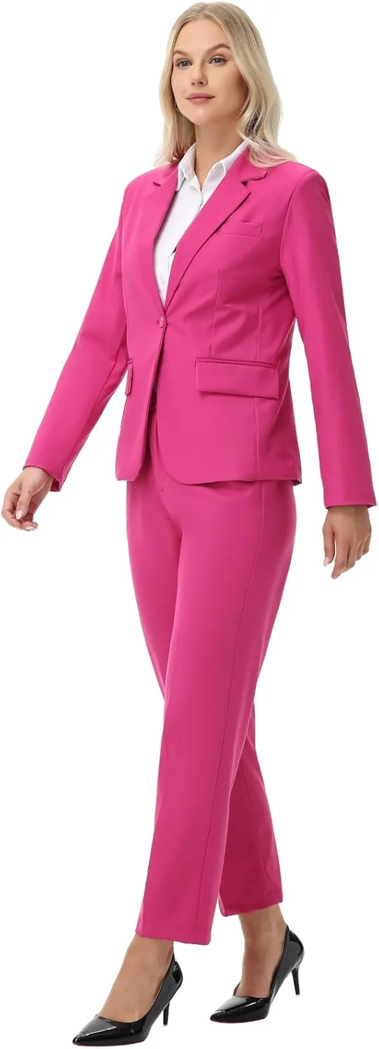 Women Suits 2 Piece Pants Suits for Women Dressy Business Work Professional Slim Fit Suit
